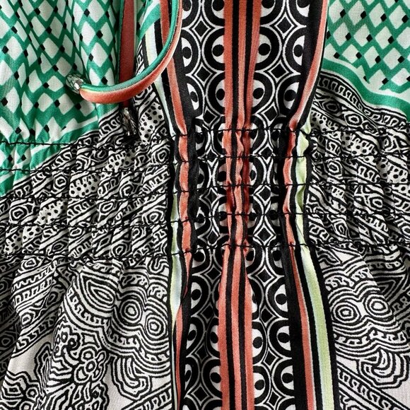 Calvin Klein Kimono Sleeve Blouse Women’s PTP 21.5" Multi Poly Tie Boho Flowy - Picture 9 of 14